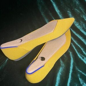 ROTHY'S Yellow Knit The Point Flats Size 11